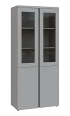 MHN 5 - 8DS kancelářská skříň, 4-dveřová/prosklená, 1820x800x400, šedá